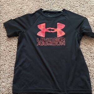 Under Armour Kids Black Tee with Red Logo